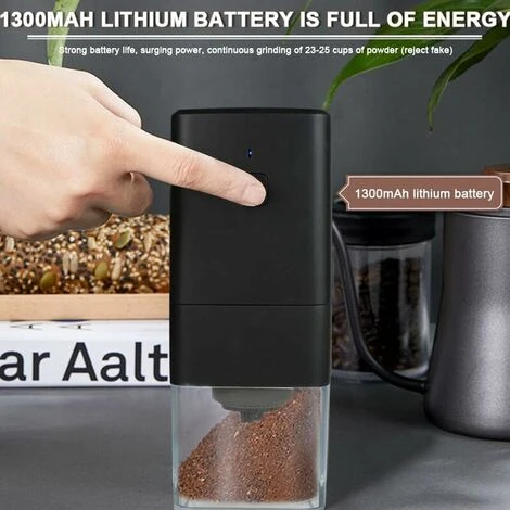 Portable Electric Coffee Grinder, Coffee Grinder 1300mAh USB Rechargeable Coffee Grinder With Brush For Coffee Beans, Spices, Nuts 3 Portable Electric Coffee Grinder, Coffee Grinder 1300mAh USB Rechargeable Coffee Grinder With Brush For Coffee Beans, Spices, Nuts - Image 3