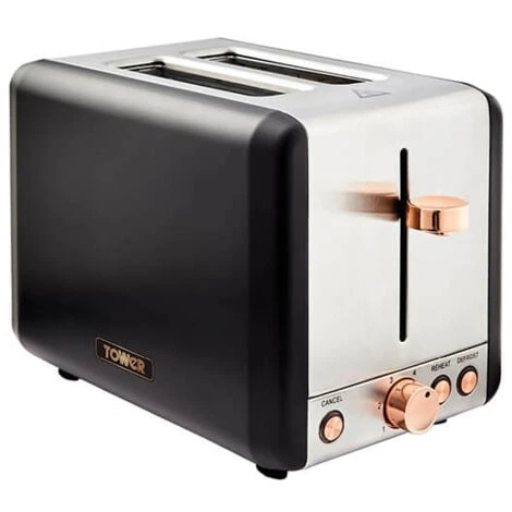 Tower Cavaletto Pyramid Kettle And 2 Slice Toaster Set Black 2 Tower Cavaletto Pyramid Kettle And 2 Slice Toaster Set Black - Image 2