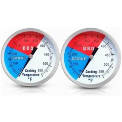 BBQ Thermometer Gauge, 2 Pack Charcoal Grill Smoker Temperature Gauge Pit BBQ Grill Thermometer