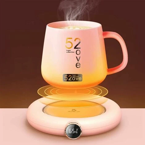 Coffee Mug Warmer, Automatic Shut Off USB Cup Warmer, Electric Beverage Heater, Tea Drink Heater Tray Mug Pad Heating Coaster Pad 220V (Pink) 2 Coffee Mug Warmer, Automatic Shut Off USB Cup Warmer, Electric Beverage Heater, Tea Drink Heater Tray Mug Pad Heating Coaster Pad 220V (Pink) - Image 2