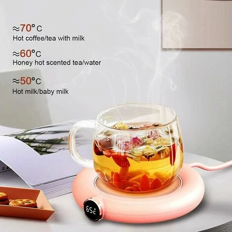 Coffee Mug Warmer, Automatic Shut Off USB Cup Warmer, Electric Beverage Heater, Tea Drink Heater Tray Mug Pad Heating Coaster Pad 220V (Pink) 5 Coffee Mug Warmer, Automatic Shut Off USB Cup Warmer, Electric Beverage Heater, Tea Drink Heater Tray Mug Pad Heating Coaster Pad 220V (Pink) - Image 5