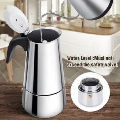 Italian Coffee Maker, Moka Coffee Maker In Stainless Steel Pressure Coffee Maker 300ml Large Capacity Compatible With Induction Hob With Ergonomic Handle 9 Italian Coffee Maker, Moka Coffee Maker In Stainless Steel Pressure Coffee Maker 300ml Large Capacity Compatible With Induction Hob With Ergonomic Handle -Kitchen Appliances Store 94387426 5