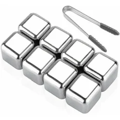 Stainless Steel Ice Cubes, Reusable Whiskey Wine Chilling Stones