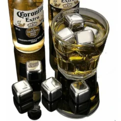 Stainless Steel Ice Cubes, Reusable Whiskey Wine Chilling Stones -Kitchen Appliances Store 95066429 3