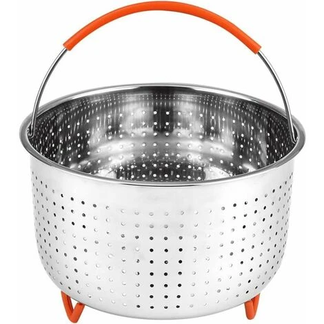 Stainless Steel Steamer Basket Instant Steamer Basket With Silicone Covered Handle Cooking Vegetables And Food 1 Stainless Steel Steamer Basket Instant Steamer Basket With Silicone Covered Handle Cooking Vegetables And Food