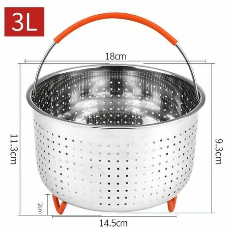 Stainless Steel Steamer Basket Instant Steamer Basket With Silicone Covered Handle Cooking Vegetables And Food 5 Stainless Steel Steamer Basket Instant Steamer Basket With Silicone Covered Handle Cooking Vegetables And Food - Image 5