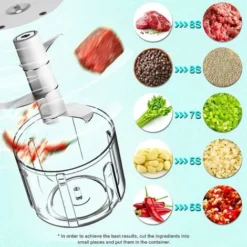 Mini Hachoir Électrique Multi Moulinette, 250ml Mixer Blender Avec Design Acier Inoxydable 3 Lames, Presse Ail Hachoir, Petit Mixeur Utilisation Facile Et Rapide Pour Viande, Oigno, Herbes -Kitchen Appliances Store 95077062 4