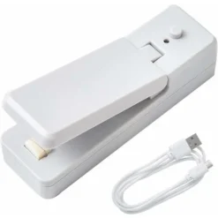 Mini Scelleur, Chargable Scelleur Thermique, Scellant Pour Sacs, Mini Bag Sealer, Portable 2 En 1 Thermoscelleuse Et Coupeuse, Scelleur De Sac Pour Plastique Pour Plastique Pour Viande, Légumes