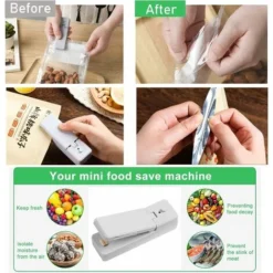 Mini Scelleur, Chargable Scelleur Thermique, Scellant Pour Sacs, Mini Bag Sealer, Portable 2 En 1 Thermoscelleuse Et Coupeuse, Scelleur De Sac Pour Plastique Pour Plastique Pour Viande, Légumes 8 Mini Scelleur, Chargable Scelleur Thermique, Scellant Pour Sacs, Mini Bag Sealer, Portable 2 En 1 Thermoscelleuse Et Coupeuse, Scelleur De Sac Pour Plastique Pour Plastique Pour Viande, Légumes -Kitchen Appliances Store 95077340 4