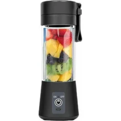 Mélangeur Personnel, Portable Blenders Gobelet Mélangeur De Fruits électrique Mixeur De Jus USB, Rechargeable, 6 Lames En 3D Pour Un Superbe Mélange, 380 Ml Noir