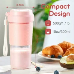 Mixeur Portable, Mini Melangeur A Smoothie, Melangeur De Fruits Personnel, Presse-agrumes Electrique USB Portable Avec 2 Lames, Batterie Rechargeable 1400 MAh -Kitchen Appliances Store 95077636 4