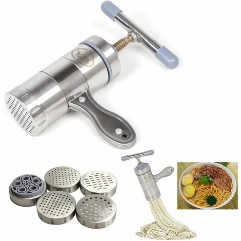 Piece Stainless Steel Noodle Machine 5 Molds Noodle Press Machine Creative Kitchen Manual Household Noodle Machine 1 Piece Stainless Steel Noodle Machine 5 Molds Noodle Press Machine Creative Kitchen Manual Household Noodle Machine