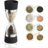 In 1 Hourglass Type Pepper Grinder, SL.GT Double Head Pepper Grinder, Salt And Pepper Grinder Manual Adjustable Thickness Spice Grinder