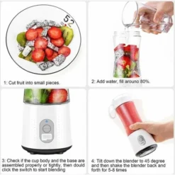 BPA Free Portable Mini Blender, Personal Blender For Smoothie And Shakes, Electric Fruit Blender 6 Blades 3D And USB Rechargeable, 8 BPA Free Portable Mini Blender, Personal Blender For Smoothie And Shakes, Electric Fruit Blender 6 Blades 3D And USB Rechargeable, -Kitchen Appliances Store 95350580 4