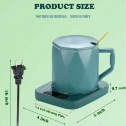 Coffee Mug Cup Warmer Coaster For Coffee Tea Cocoa Milk Food Fruits Candle, Aluminum Metal Panel, Safe Reliable, Green (4" X 5") -Kitchen Appliances Store 95523688 5