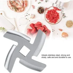 Chef Meat Grinder Blade Spare Part Stainless Steel Kitchen Food Meat Chopper Crusher Mincer Cutter Replacement For Electric Or Manual(Pack Of 2)(S) -Kitchen Appliances Store 95534266 4