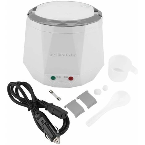 12V 100W 1.3 L Electric Portable Multifunctional Rice Cooker Food Steamer For Car White 1 12V 100W 1.3 L Electric Portable Multifunctional Rice Cooker Food Steamer For Car White