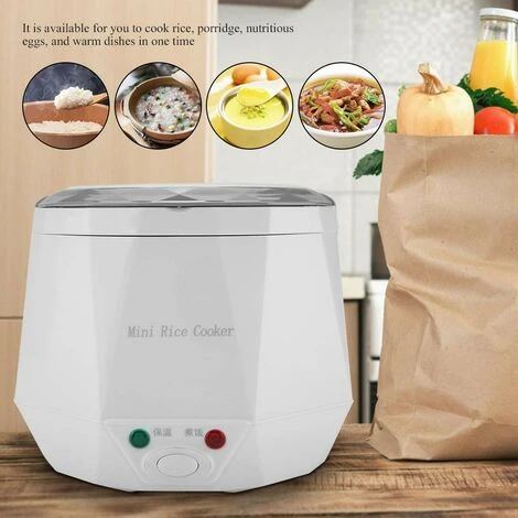 12V 100W 1.3 L Electric Portable Multifunctional Rice Cooker Food Steamer For Car White 2 12V 100W 1.3 L Electric Portable Multifunctional Rice Cooker Food Steamer For Car White - Image 2