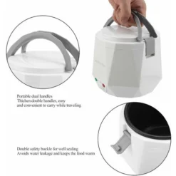 12V 100W 1.3 L Electric Portable Multifunctional Rice Cooker Food Steamer For Car White 7 12V 100W 1.3 L Electric Portable Multifunctional Rice Cooker Food Steamer For Car White -Kitchen Appliances Store 95534299 4