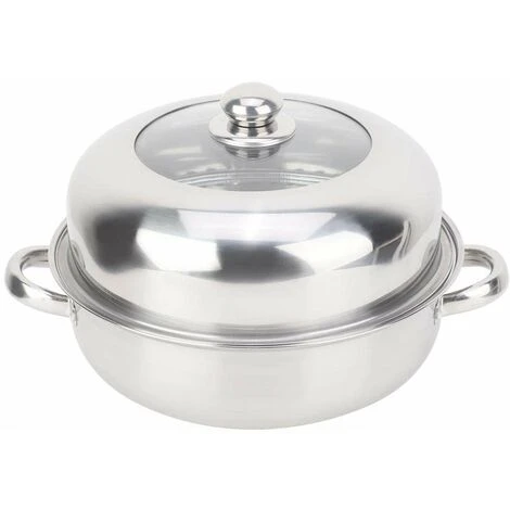 28CM Stainless Steel Steamer Basket Stockpot Pot Steel Single Layer Stockpot Hotpot Food Steamer Pot Kitchen Cookware Household Cooking 1 28CM Stainless Steel Steamer Basket Stockpot Pot Steel Single Layer Stockpot Hotpot Food Steamer Pot Kitchen Cookware Household Cooking