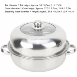 28CM Stainless Steel Steamer Basket Stockpot Pot Steel Single Layer Stockpot Hotpot Food Steamer Pot Kitchen Cookware Household Cooking 7 28CM Stainless Steel Steamer Basket Stockpot Pot Steel Single Layer Stockpot Hotpot Food Steamer Pot Kitchen Cookware Household Cooking -Kitchen Appliances Store 95534336 4