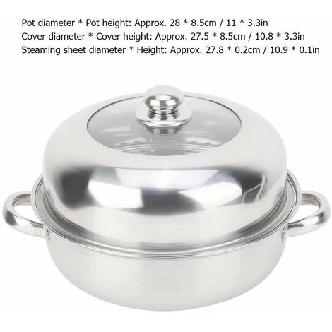 28CM Stainless Steel Steamer Basket Stockpot Pot Steel Single Layer Stockpot Hotpot Food Steamer Pot Kitchen Cookware Household Cooking 4 28CM Stainless Steel Steamer Basket Stockpot Pot Steel Single Layer Stockpot Hotpot Food Steamer Pot Kitchen Cookware Household Cooking - Image 4