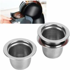 3Pcs Refillable Coffee Capsule Cups, Stainless Steel Reusable Coffee Nespresso Pod Filters, 35x22x20mm -Kitchen Appliances Store 95534349 5