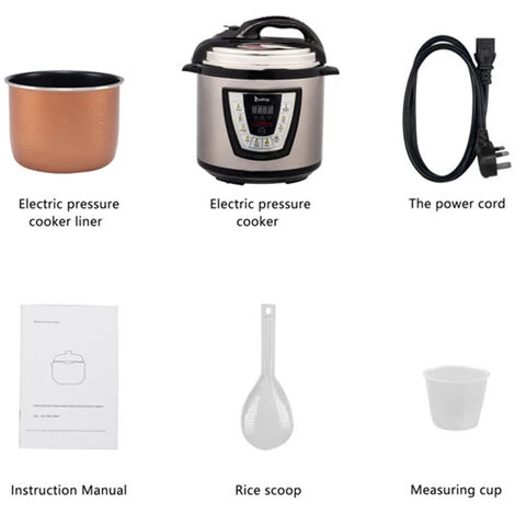 Fitprobo 6L13 All-in-one Stainless Steel Electric Pressure Cooker In Primary Color, Side Handle Style, With Reservation Function/heat Preservation Function 3 Fitprobo 6L13 All-in-one Stainless Steel Electric Pressure Cooker In Primary Color, Side Handle Style, With Reservation Function/heat Preservation Function - Image 3