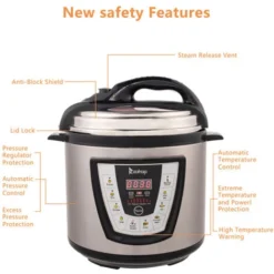 Fitprobo 6L13 All-in-one Stainless Steel Electric Pressure Cooker In Primary Color, Side Handle Style, With Reservation Function/heat Preservation Function 8 Fitprobo 6L13 All-in-one Stainless Steel Electric Pressure Cooker In Primary Color, Side Handle Style, With Reservation Function/heat Preservation Function -Kitchen Appliances Store 95603016 4