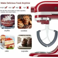 Kitchenaid Stand Mixer AccessoriesFlat Beater For MixerFlexible Edge Flat Beater For KitchenAid Artisan Mixer For Kitchen Flour Cream Mixing（4.5-5 Quart） -Kitchen Appliances Store 95643381 3