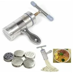 1 Piece Stainless Steel Noodle Machine 5 Molds Noodle Pressing Machine Creative Manual Kitchen Household Noodle Machine-