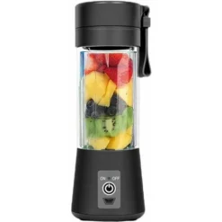Portable Blenders Tumbler Electric Fruit Blender USB Rechargeable Juice Blender Personal Blender2 6 3D Blades For Superb Blending 380ml Black -Kitchen Appliances Store 95653393 4