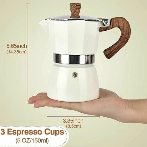 3 Cup Espresso Moka Pot 150ml (5oz) Premium Aluminum Manual Cuban Coffee Maker Stovetop Espresso Coffee Maker2 Moka Italian Espresso Greek Coffee Maker Infu Filter 3 3 Cup Espresso Moka Pot 150ml (5oz) Premium Aluminum Manual Cuban Coffee Maker Stovetop Espresso Coffee Maker2 Moka Italian Espresso Greek Coffee Maker Infu Filter - Image 3