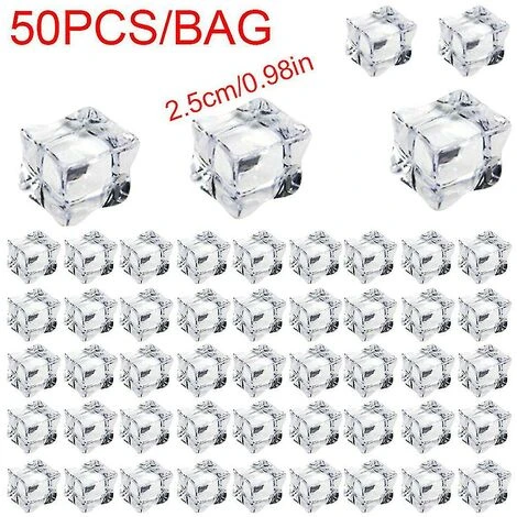 50pcs Clear Fake Shaved Ice Rocks Ice Cubes Slime Fillers Square Ice Cube, 25mm X 50PCS, 11 2 50pcs Clear Fake Shaved Ice Rocks Ice Cubes Slime Fillers Square Ice Cube, 25mm X 50PCS, 11 - Image 2