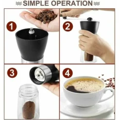 GTA Manual Coffee Grinder, Adjustable Portable Coffee Grinder With Stainless Steel Compact Size Perfect For Travel/Camping/Office -Kitchen Appliances Store 95717211 4