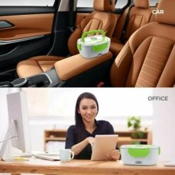 Electric Food Warmer For Car And Home Office-12V-24V/110V 40W Portable Food Warmer, Heated Lunch Box For Men And Adults With Food Grade Stainless Steel Container -Kitchen Appliances Store 95726334 3