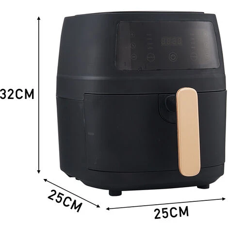 Livingandhome Black 8L Touchscreen Electric Air Fryer 5 Livingandhome Black 8L Touchscreen Electric Air Fryer - Image 5