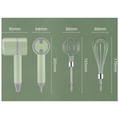 Blender Wireless Charging Electric Egg Beater Home Baking Tool Cream Whisker Handheld Egg Beater 2 Egg Sticks-White 5 Blender Wireless Charging Electric Egg Beater Home Baking Tool Cream Whisker Handheld Egg Beater 2 Egg Sticks-White - Image 5