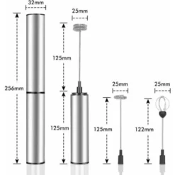 Electric Milk Frother, USB Rechargeable Milk Frother And Mini Beater With Dual Head Whisk, Stainless Steel Mixer For Coffee Cream Cappuccino Latte Cocktails Juice -Kitchen Appliances Store 95877348 3
