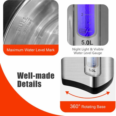 5L Adjustable Instant Hot Water Dispenser Electric Hot Pot Kettle W/Auto-Cut Off 4 5L Adjustable Instant Hot Water Dispenser Electric Hot Pot Kettle W/Auto-Cut Off - Image 4
