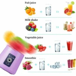 Portable Juicer USB Electric Blender Mini Portable Blender For Shakes And Smoothies 380ml Juice Blender With Six Blades Great For Blending -Kitchen Appliances Store 95948014 4