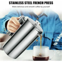 French Press 304 Stainless Steel Thermal Coffee Maker Teapot 800ML 3 Filters Anti-scald Handle Anti-rust Coffee Press -Kitchen Appliances Store 96000682 3