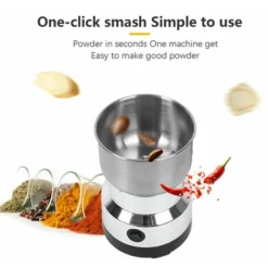 Household Grinder Mini Electric Herb Pulverizer Stainless Steel Four-edged Blade 150W High Power Ultrafine Coffee Grinder 7 Household Grinder Mini Electric Herb Pulverizer Stainless Steel Four-edged Blade 150W High Power Ultrafine Coffee Grinder -Kitchen Appliances Store 96001030 3