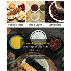 Household Grinder Mini Electric Herb Pulverizer Stainless Steel Four-edged Blade 150W High Power Ultrafine Coffee Grinder 9 Household Grinder Mini Electric Herb Pulverizer Stainless Steel Four-edged Blade 150W High Power Ultrafine Coffee Grinder -Kitchen Appliances Store 96001030 5