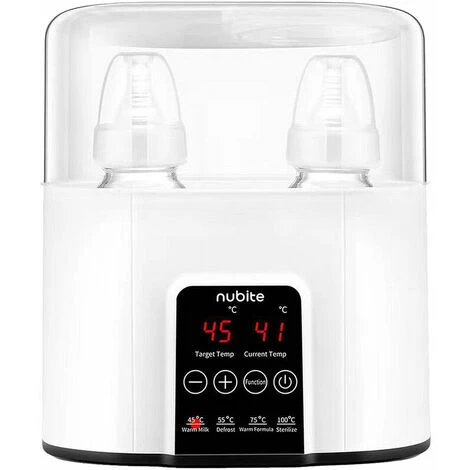 Bottle Warmer With LED Indicators Breastmilk/Formula/Baby Food Sterilization Bottle Warmer And Timer, White EU Plug 1 Bottle Warmer With LED Indicators Breastmilk/Formula/Baby Food Sterilization Bottle Warmer And Timer, White EU Plug