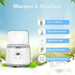 In 1 Baby Bottle Warmer Baby Bottle Steam Sterilizer Fast Baby Food Warmer 2 Bottle Capacity Adjustable Temperature With LED Display For Baby Bottles, EU 400W -Kitchen Appliances Store 96001175 5