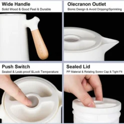 Large Thermal Coffee Carafe Double Wall Household Thermos Glass Liner Coffee Maker Insulation Household Pot Vacuum Carafes With Removable Tea Infuser And Strainer -Kitchen Appliances Store 96004472 3