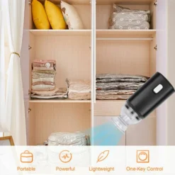 Electric Pump With Vacuum Storage Bags With USB Cable 5 Portable Rechargeable Storage Bags For Home Travel Save Space White -Kitchen Appliances Store 96004764 4