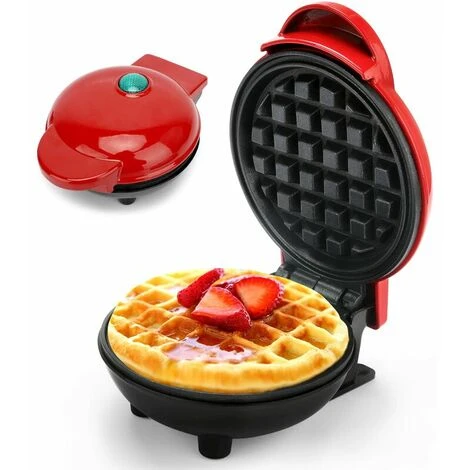 Waffle Iron Mini Waffles, Small Waffle Iron With Non-stick Coating For Classic Waffles, Waffle Iron Belgian Waffles For Children's Birthday Parties, Family Celebrations, Easter 1 Waffle Iron Mini Waffles, Small Waffle Iron With Non-stick Coating For Classic Waffles, Waffle Iron Belgian Waffles For Children's Birthday Parties, Family Celebrations, Easter
