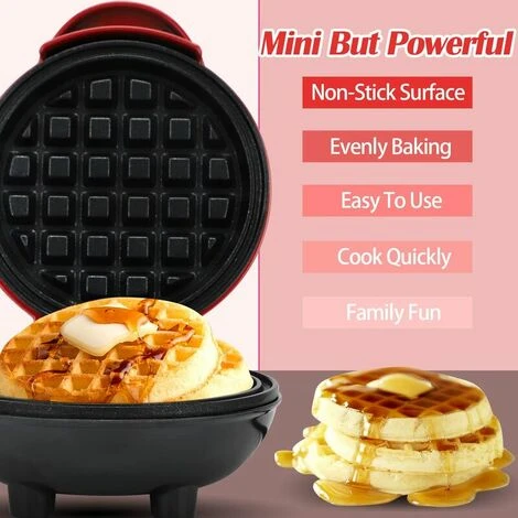 Waffle Iron Mini Waffles, Small Waffle Iron With Non-stick Coating For Classic Waffles, Waffle Iron Belgian Waffles For Children's Birthday Parties, Family Celebrations, Easter 2 Waffle Iron Mini Waffles, Small Waffle Iron With Non-stick Coating For Classic Waffles, Waffle Iron Belgian Waffles For Children's Birthday Parties, Family Celebrations, Easter - Image 2